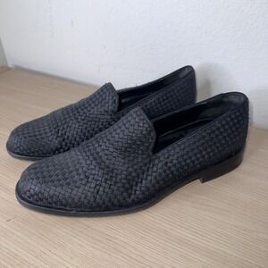 Mezlan Casino Venetian Basket Woven Nylon Loafer Shoe Braided Slip-On Black 9.5M